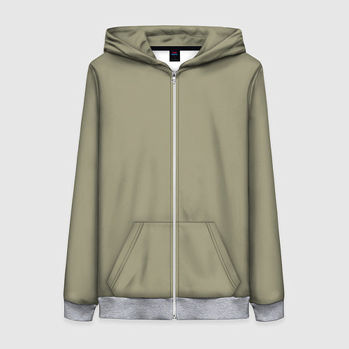 Женская толстовка на молнии Зеленый тренд без принта / 3D-Меланж – фото 1