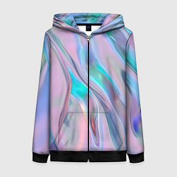 Толстовка на молнии женская Атласный шёлк, цвет: 3D-черный