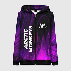 Толстовка на молнии женская Arctic Monkeys violet plasma, цвет: 3D-черный