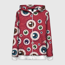 Женская толстовка на молнии Множество жутких глаз