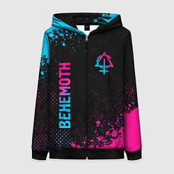 Толстовка на молнии женская Behemoth - neon gradient: надпись, символ, цвет: 3D-черный