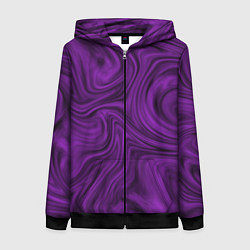 Толстовка на молнии женская Фиолетовая абстракция размытие, цвет: 3D-черный