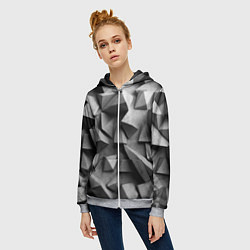 Толстовка на молнии женская Белокаменный паттерн, цвет: 3D-меланж — фото 2