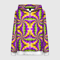 Толстовка на молнии женская Красочная иллюзия вращения, цвет: 3D-белый