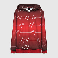 Толстовка на молнии женская Pulse, цвет: 3D-красный