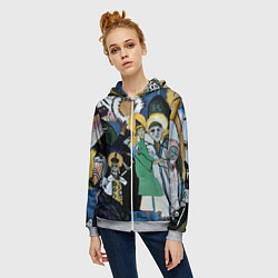 Толстовка на молнии женская Кандинский картина символы святые, цвет: 3D-меланж — фото 2