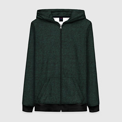 Толстовка на молнии женская Текстура рябь темно-зелёный, цвет: 3D-черный