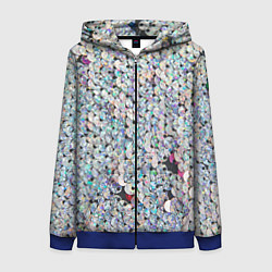 Толстовка на молнии женская Вся в пайетках, цвет: 3D-синий