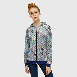 Толстовка на молнии женская Вся в пайетках, цвет: 3D-синий — фото 2