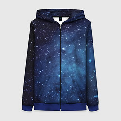 Толстовка на молнии женская Звездное небо - нейросеть, цвет: 3D-синий