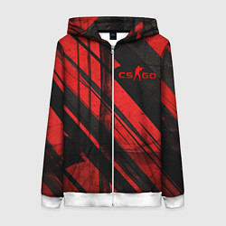 Женская толстовка на молнии CS GO black and red