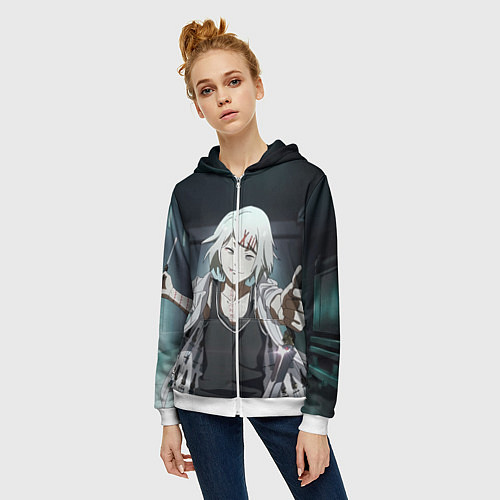 Женская толстовка на молнии Suzuya Juuzou / 3D-Белый – фото 3