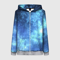 Женская толстовка на молнии Яркие звёзды в космосе