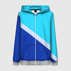 Женская толстовка на молнии Двуцветный голубой