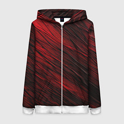 Толстовка на молнии женская Black red texture, цвет: 3D-белый