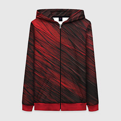 Женская толстовка на молнии Black red texture