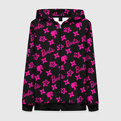 Толстовка на молнии женская Барби паттерн черно-розовый, цвет: 3D-черный
