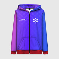 Толстовка на молнии женская Astro pattern, цвет: 3D-красный