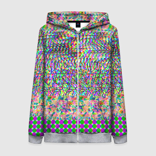 Женская толстовка на молнии Glitch burst / 3D-Меланж – фото 1