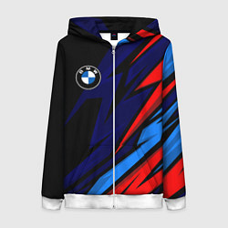 Женская толстовка на молнии BMW - m colors and black