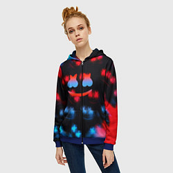 Толстовка на молнии женская Marshmello skibidi dob dob, цвет: 3D-синий — фото 2