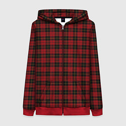 Толстовка на молнии женская Pajama pattern red, цвет: 3D-красный