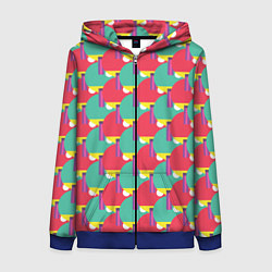 Толстовка на молнии женская Ракетки для настольного тенниса, цвет: 3D-синий