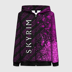 Толстовка на молнии женская Skyrim pro gaming: по-вертикали, цвет: 3D-черный