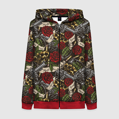 Женская толстовка на молнии Гангстер / 3D-Красный – фото 1