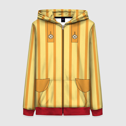 Женская толстовка на молнии Фартук кота Юкичи / 3D-Красный – фото 1