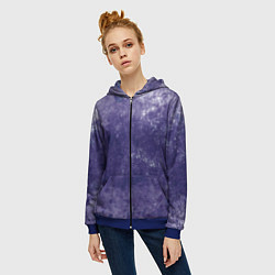Толстовка на молнии женская Абстракция - violet color background, цвет: 3D-синий — фото 2