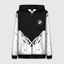 Толстовка на молнии женская BMW стильная геометрия спорт, цвет: 3D-черный
