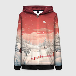 Женская толстовка на молнии Завораживающий зимний пейзаж