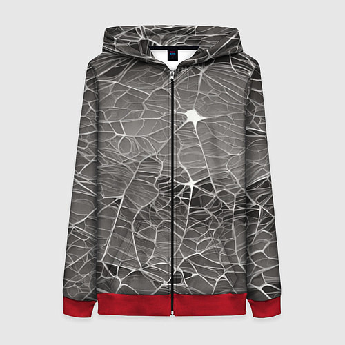 Женская толстовка на молнии Паутина паука / 3D-Красный – фото 1