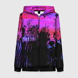 Женская толстовка на молнии Розово синий сочный гранж