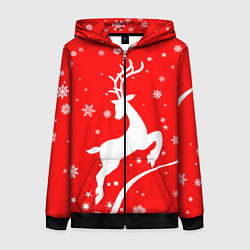 Женская толстовка на молнии Christmas deer