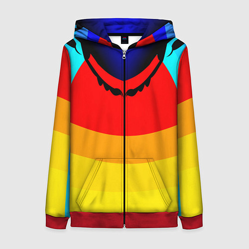 Женская толстовка на молнии Цветные фигуры / 3D-Красный – фото 1