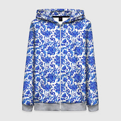 Женская толстовка на молнии Гжель классика