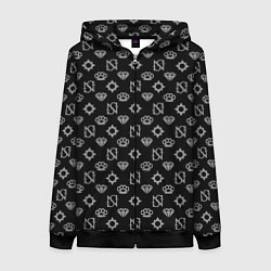 Толстовка на молнии женская Sessanta Nove pattern, цвет: 3D-черный