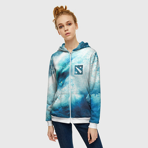 Женская толстовка на молнии Dota 2 - Morphling / 3D-Белый – фото 3