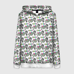 Толстовка на молнии женская Паттерн детский со Змеем Горынычем, цвет: 3D-белый