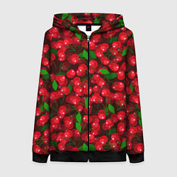 Женская толстовка на молнии Красная спелая вишня