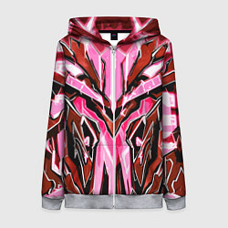 Толстовка на молнии женская Розовый кибер доспех, цвет: 3D-меланж