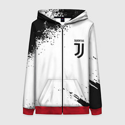 Толстовка на молнии женская Juventus sport color black, цвет: 3D-красный