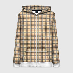 Толстовка на молнии женская Бежевый в полоску, цвет: 3D-белый