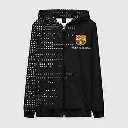 Толстовка на молнии женская Футбольный клуб барселона - логотип, цвет: 3D-черный