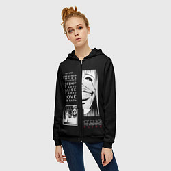 Толстовка на молнии женская Commandments of Carthenon Temple, цвет: 3D-черный — фото 2