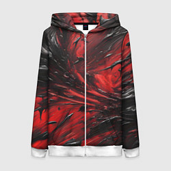 Толстовка на молнии женская Чёрная и красная субстанция, цвет: 3D-белый