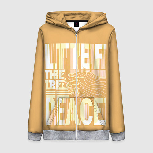 Женская толстовка на молнии Let there be peace / 3D-Меланж – фото 1