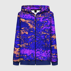 Толстовка на молнии женская Абстракция золото и фиолетовый, цвет: 3D-синий